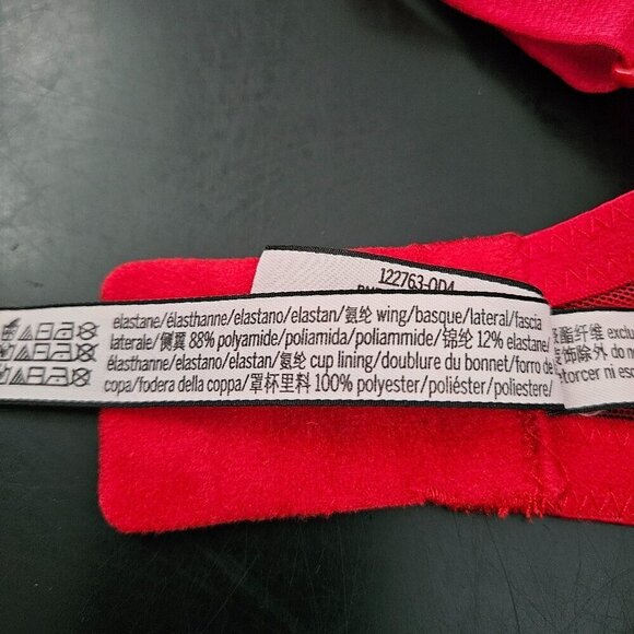 Victoria's Secret Sexy Red Lace Overlay Lined Demi Underwire Bra 36DDD - Picture 9 of 11